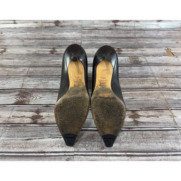 Jimmy Choo Daisy Calf Leather Ankle Boots Heels Sz 37.5 US 7.5 color dark brown - Picture 6 of 10